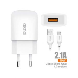 Smart Charger 1U 2.1A + Cable Micro-USB - D11B